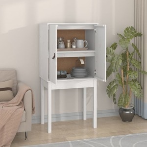 Dulap VidaXL, lemn masiv, 60 x 40 x 120 cm, alb