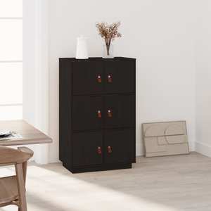 Dulap VidaXL, lemn masiv, 67 x 40 x 108.5 cm, negru