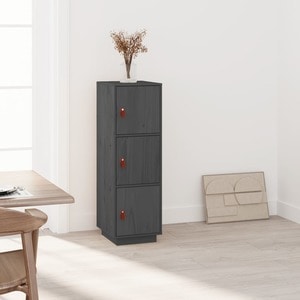 Dulap VidaXL, lemn masiv, 34 x 40 x 108.5 cm, gri