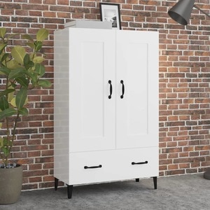 Comoda living VidaXL, lemn, 70 x 31 x 115 cm, alb extralucios