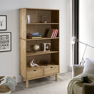 Biblioteca VidaXL, lemn masiv, 88 x 35 x 180 cm, maro