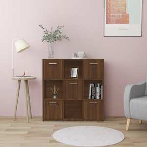 Biblioteca VidaXL, lemn, 90 x 30 x 90 cm, stejar maro