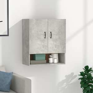 Dulap de perete, gri beton, 60x31x70 cm, lemn prelucrat