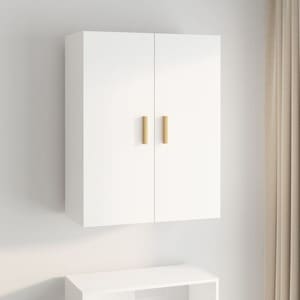 Dulap suspendat VidaXL, lemn, 69.5 x 34 x 90 cm, alb extralucios