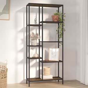 Biblioteca VidaXL, otel, 80 x 30 x 180 cm, maro-negru