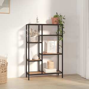 Biblioteca VidaXL, otel, 80 x 30 x 120 cm, maro-negru