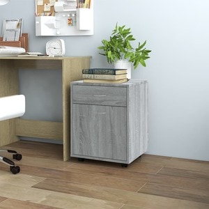 Comoda VidaXL, lemn, 45 x 38 x 54 cm, gri sonoma