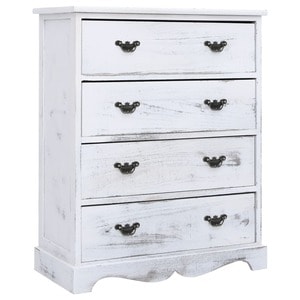 Comoda living VidaXL, lemn, 60 x 30 x 75 cm, alb