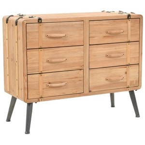 Comoda living VidaXL, lemn masiv, 91 x 35 x 73 cm, maro
