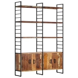 Biblioteca cu 4 niveluri, 124 x 30 x 180 cm lemn masiv reciclat