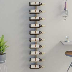 Suport sticle vin, metal, 24 x 9 x 120 cm, auriu