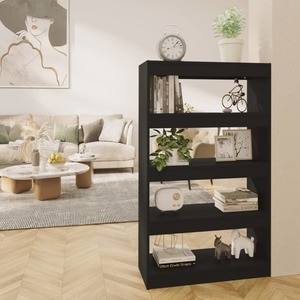 Biblioteca VidaXL, PAL, 80 x 30 x 135 cm, negru