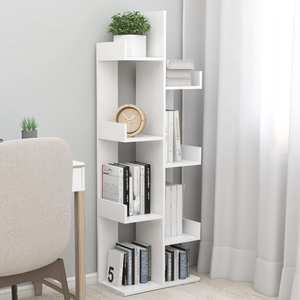 Biblioteca, alb, 48x25,5x140 cm, PAL