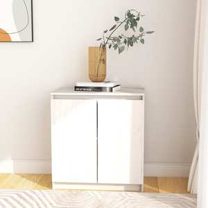 Comoda living VidaXL, lemn masiv, 60 x 36 x 65 cm, alb
