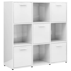 Biblioteca VidaXL, PAL, 90 x 30 x 90 cm, alb extralucios