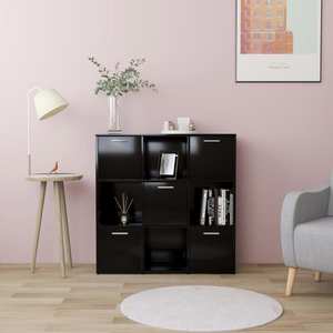 Biblioteca, negru, 90 x 30 x 90 cm, PAL