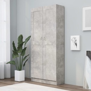 Biblioteca, gri beton, 82,5 x 30,5 x 185,5 cm, PAL