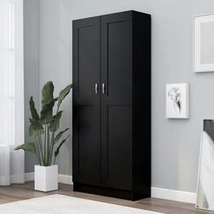 Biblioteca, negru, 82,5 x 30,5 x 185,5 cm, PAL