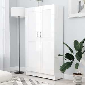 Vitrina living VidaXL, PAL, 82.5 x 30.5 x 150 cm, alb extralucios
