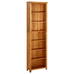 Biblioteca cu 7 rafturi, 60x22x200 cm, lemn masiv de stejar