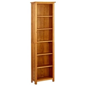 Biblioteca cu 6 rafturi, 52x22x180 cm, lemn masiv de stejar