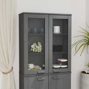 Rafturi superioare dulap, gri inchis, 85x35x100 cm, lemn de pin
