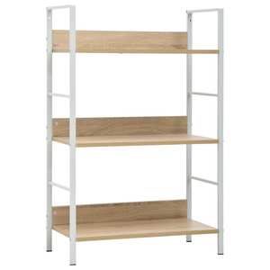 Etajera carti cu 3 rafturi, stejar, 60 x 27,6 x 90,5 cm, PAL
