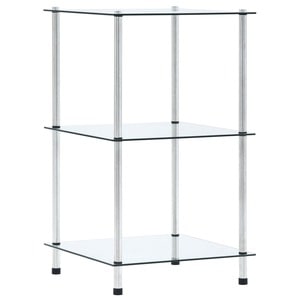 Raft cu 3 niveluri, transparent, 40x40x67 cm, sticla securizata