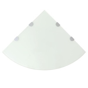 Rafturi de colt cu suporturi crom 2 buc. alb 45x45 cm sticla