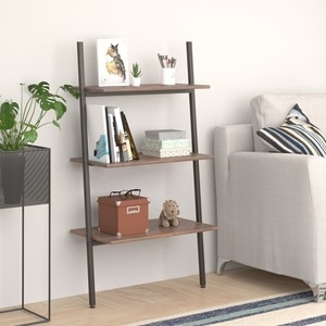 Raft inclinat cu 3 niveluri maro inchis si negru 64x34x116 cm