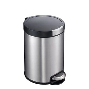 Cos de gunoi cu pedala EKO, 5 litri, 922505, 1 compartiment detasabil, ergonomic, corp din otel inoxidabil anti-amprenta, suport fixare sac, inox