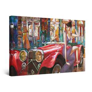 Tablou DualView Startonight Limuzina rosie, luminos in intuneric, 80 cm x 120 cm