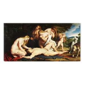 Tablou DualView Startonight Rubens Death Of Adonis With Venus, Cupid And The Three Graces 1617, luminos in intuneric, 90 x 180 cm