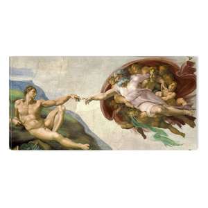 Tablou DualView Startonight Michelangelo The Creation Of Adam 1514, luminos in intuneric, 90 x 180 cm
