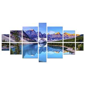 Set Tablou DualView Startonight Lac de Munte Multi, 15 piese, luminos in intuneric, 100 x 210 cm