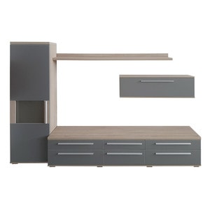 Mobila living Alicante, sonoma-gri, 288 x 45 x 198 cm