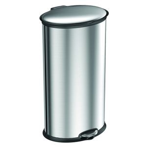 Cos de gunoi cu pedala EKO, Ellipse, 932530, capacitate 30 litri, 1 compartiment detasabil, ergonomic, corp din otel inoxidabil anti-amprente, capac soft-close, suport fixare sac, inox