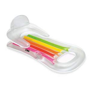 Saltea Gonflabila SIKS tip Fotoliu Plutitor, Suport pentru Pahar, Spatar, 160x85 cm, Multicolor
