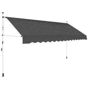 Copertina retractabila manual, antracit, 400 cm, sol-143692