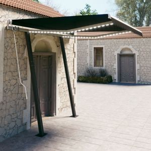 Copertina retractabila manual cu LED, antracit, 3x2,5 m, sol-3070104