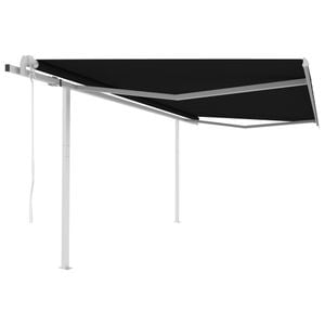 Copertina retractabila automat, cu stalpi, antracit, 4x3,5 m, sol-3070029