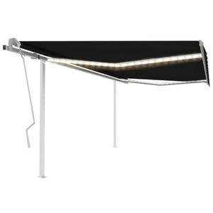 Copertina retractabila manual, cu LED, antracit, 4x3,5 m, sol-3070024