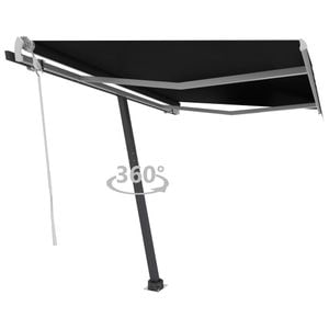 Copertina autonoma retractabila manual, antracit, 350x250 cm, sol-3069719