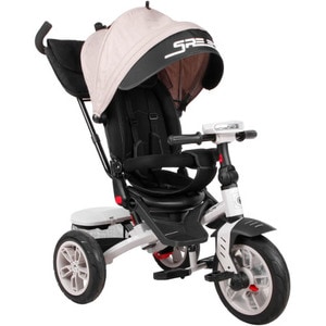 Tricicleta Lorelli Multifunctionala 4 in1 Speedy, cu Scaun Rotativ si Roti cu Camera, Colectia 2021, Ivory & Black