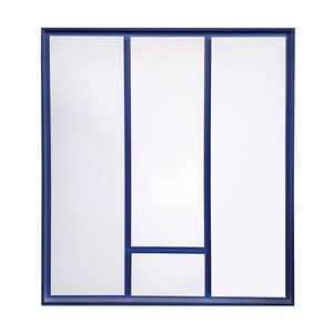 Dulap Santander, cu 3 usi si un sertar, pal Alb Nimfa/ albastru,191x 60 x 215  cm