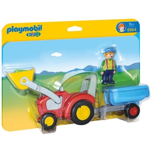 Figurina Playmobil Tractor Cu Remorca - 1.2.3