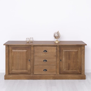 Bufet Directoire, 2 usi, lemn masiv, 179 x 51 x 78 cm, maro