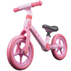 Bicicleta fara pedale pentru copii 2-5 ani Action One Spiky, 12 inch, roz