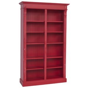 Biblioteca mare, Colectia Directoire, culoare rosu antichizat P047A, vopsit antichizat, lemn masiv