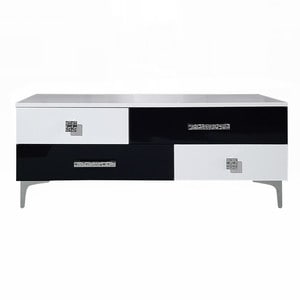 Comoda TV Dohna, PAL, 120 x 40 x 49 cm, alb-negru